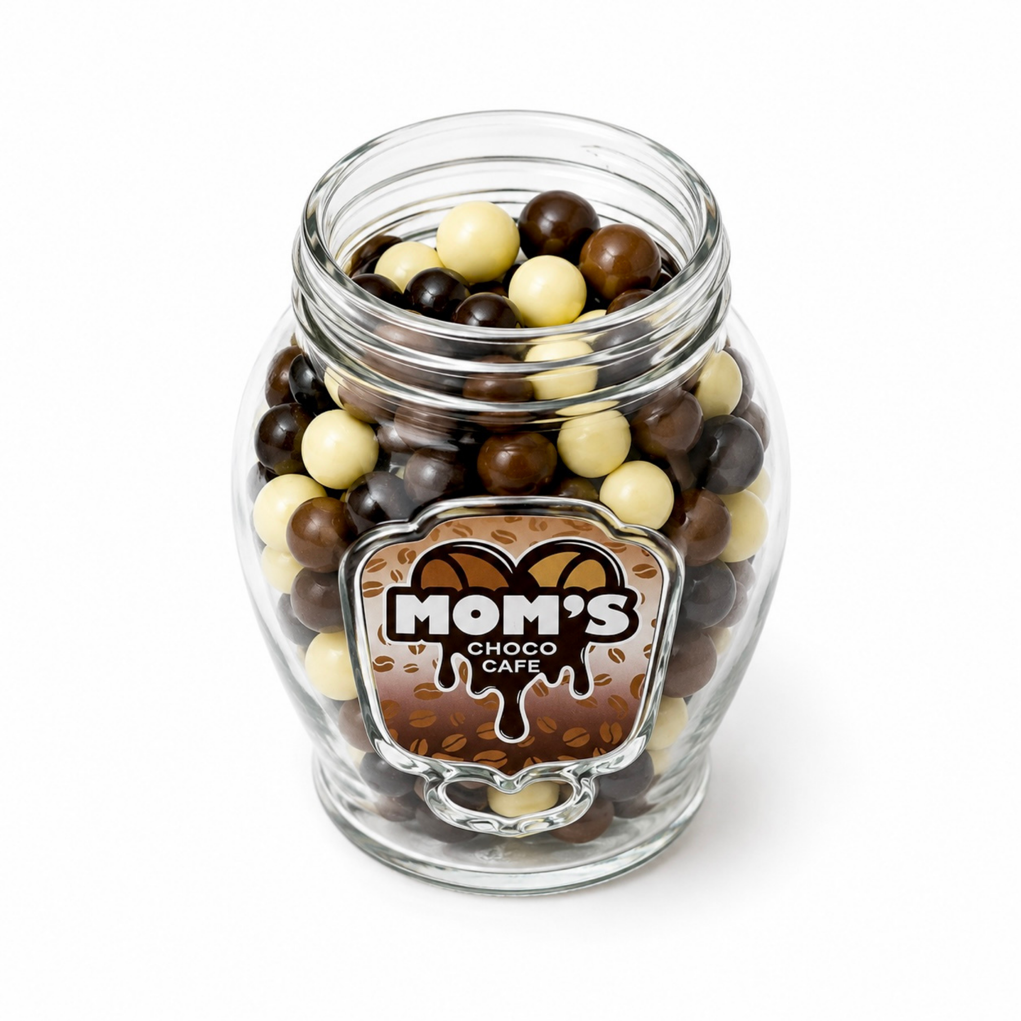 Mom's Espresso Beans Coated with Mix Chocolate - 4 Glass Jars