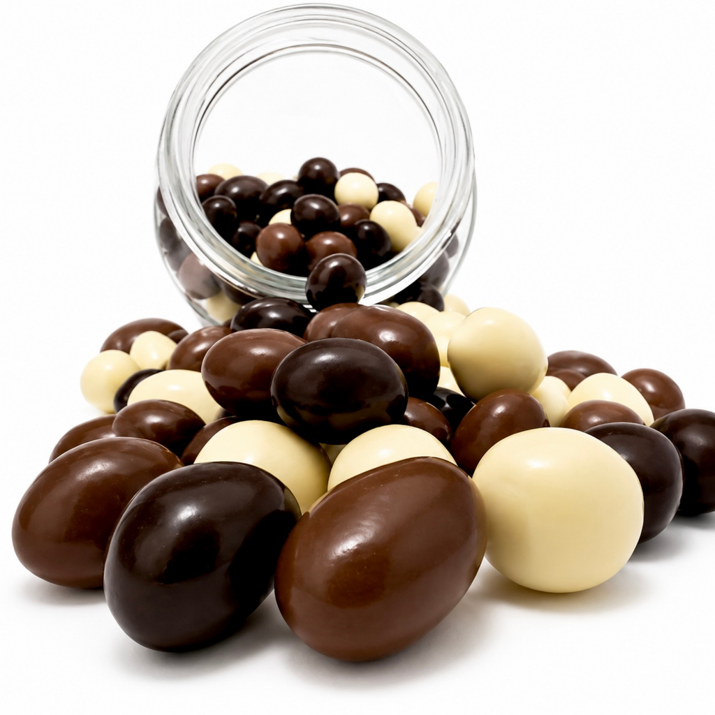 Mom's Espresso Beans Coated with Mix Chocolate - 4 Glass Jars